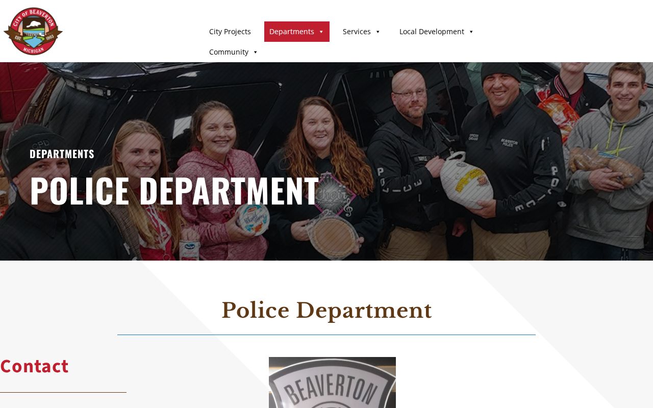Beaverton Police Department official contact page for recent arrest inquiries